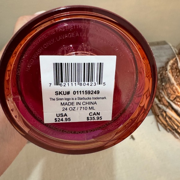 NWT Starbucks Holiday 2024 Cold Cup Floral Tumbler, Succulent Lid Topper, Venti - Picture 5 of 5